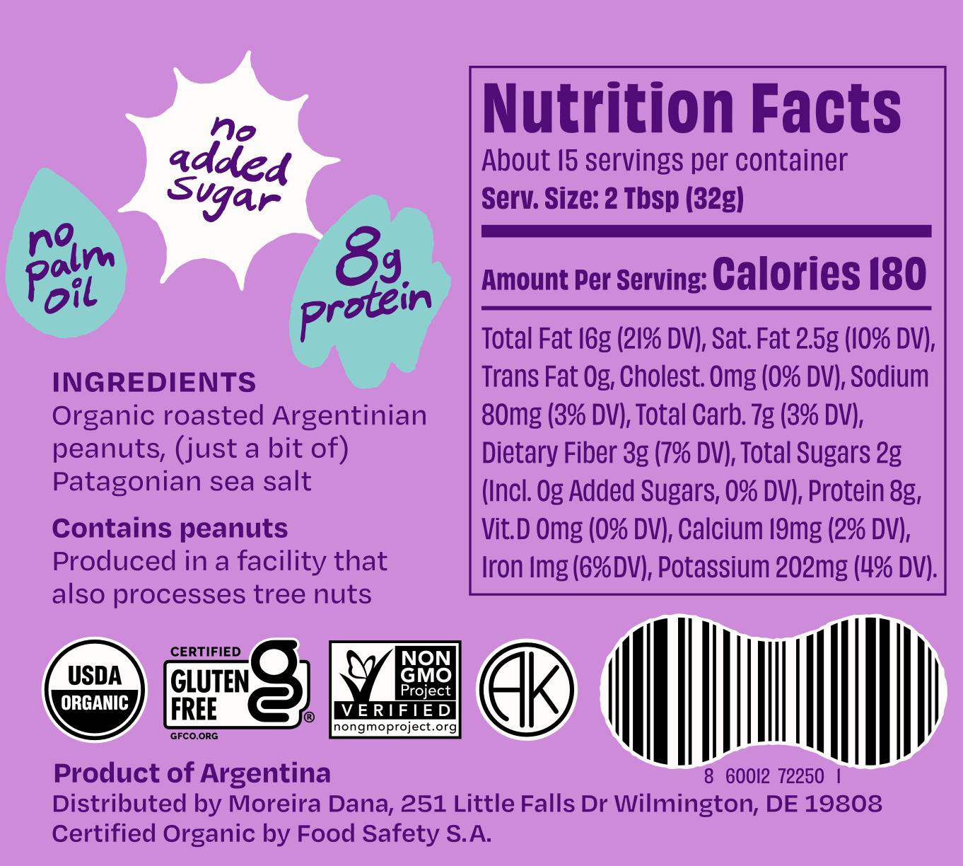 Silky Smooth Organic All Natural Peanut Butter - 16oz Jar