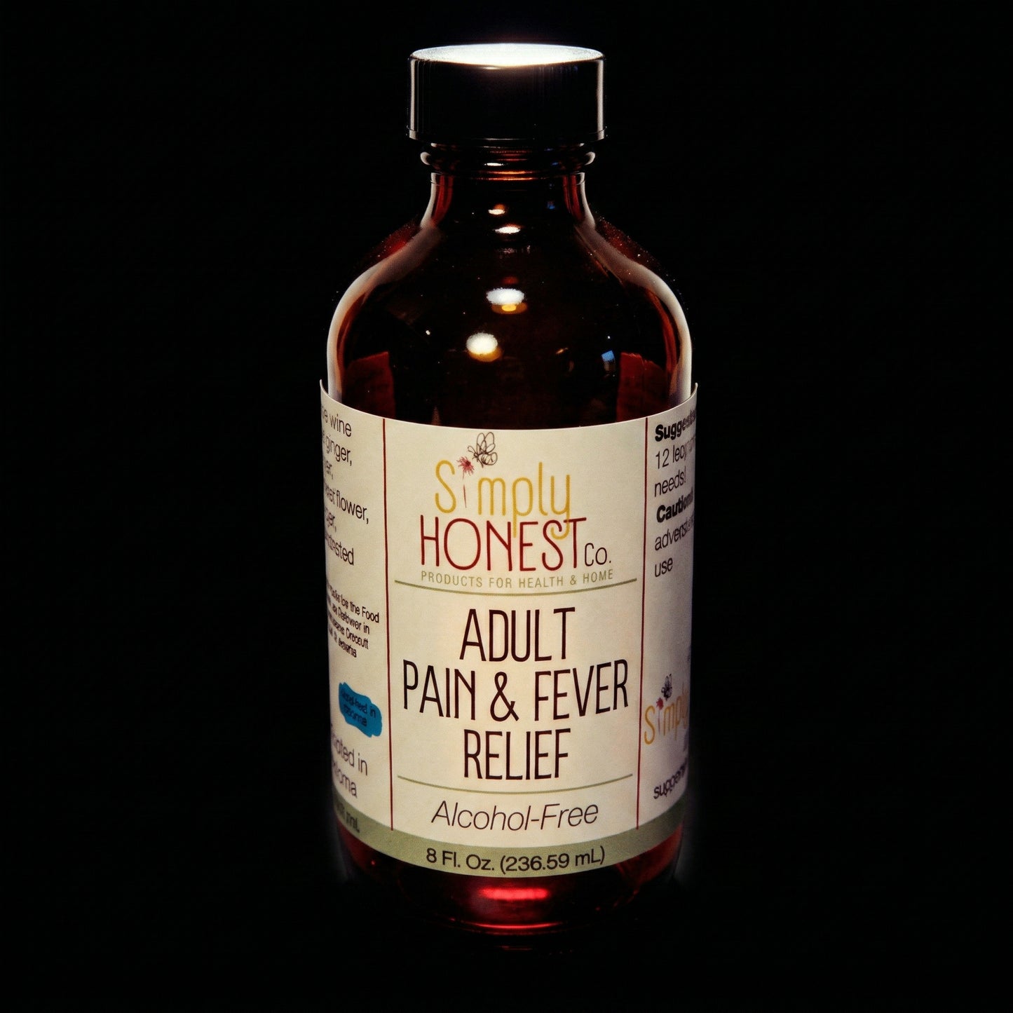 Adult Pain & Fever Relief Infusion - Glycerine Based and Alcohol-Free: 4 oz bottle