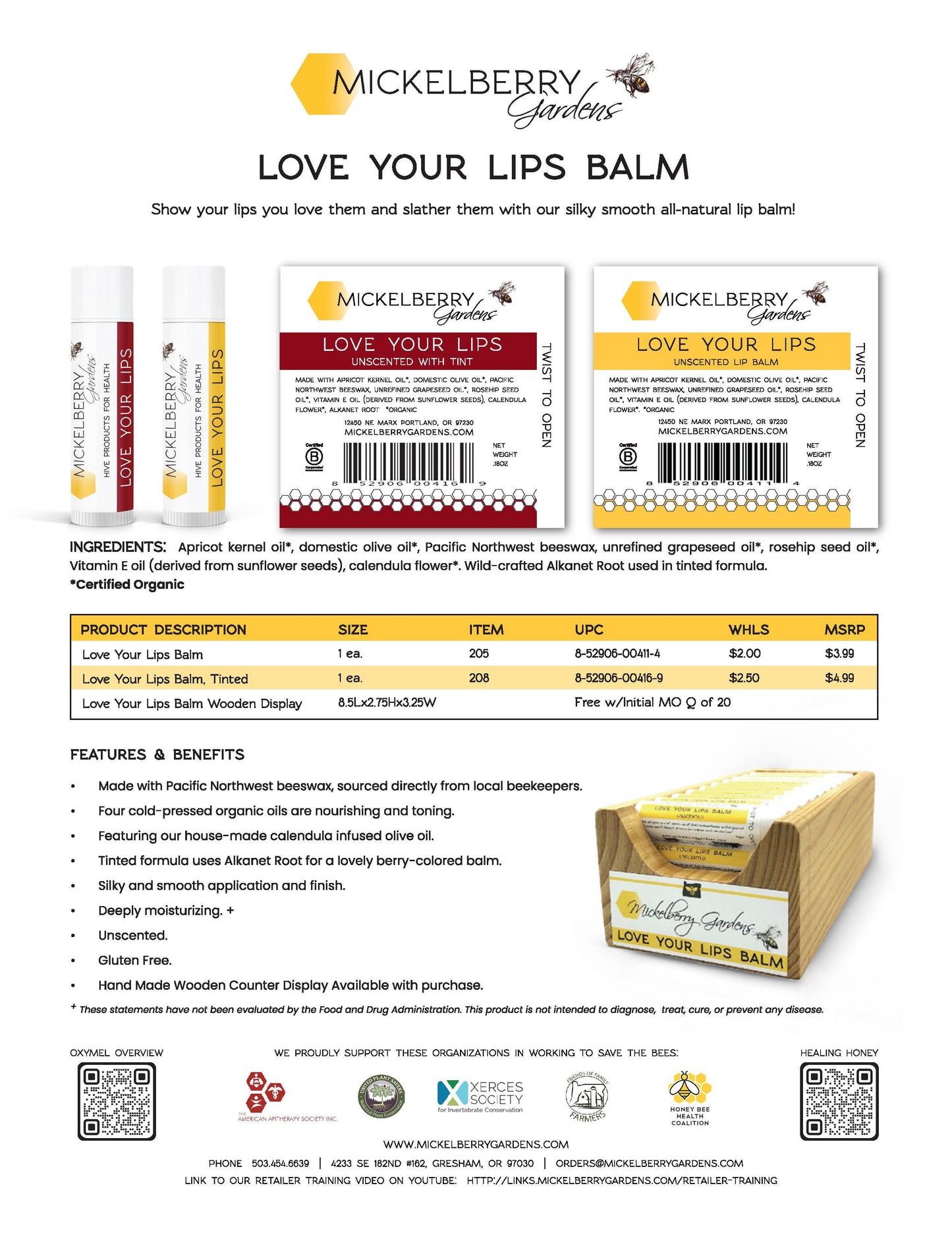 Love Your Lips Balm (Regular or Tinted) — raw, clean beauty: Regular / Single Tube
