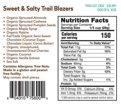 Sweet & Salty Trail Mix, Sprouted : 8 oz