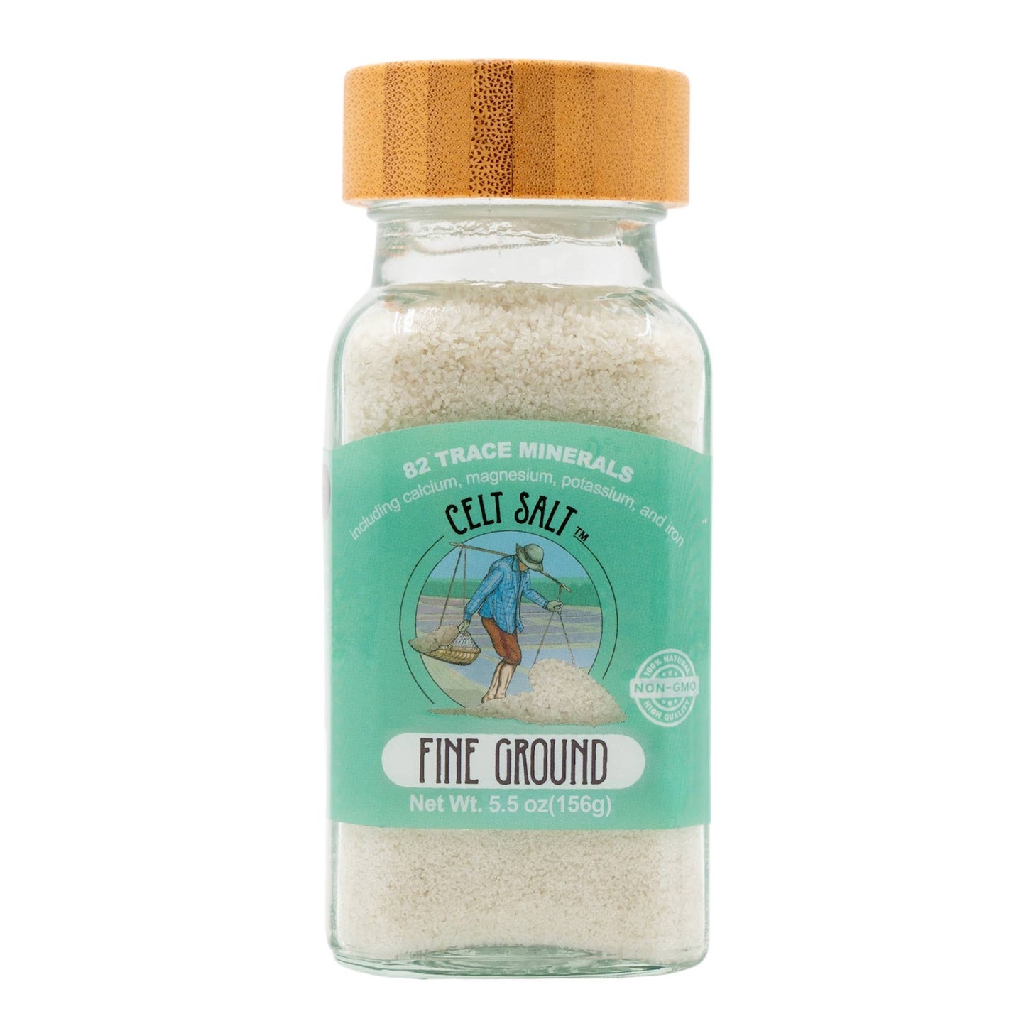 Celtic Sea Salt, Fine Ground 5.5 oz Glass Shaker