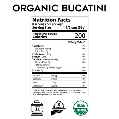 Organic Italian Bucatini Pasta w/Durum Wheat Semolina 17.6 oz