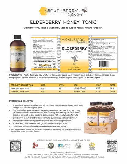 Elderberry Honey Tonic — immune support for kids and adults: 4oz