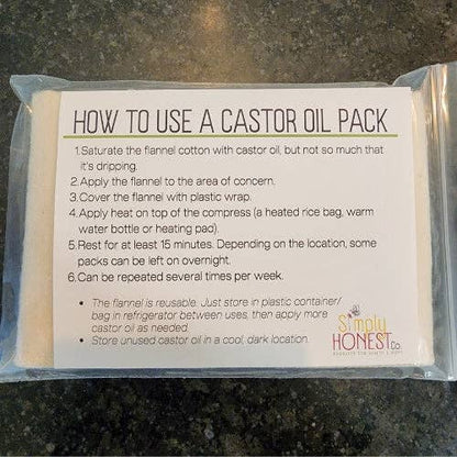 Organic Unbleached Cotton Flannel Castor Oil Pack Compress 5x8