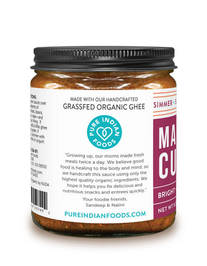 Organic Madras Curry Simmer Sauce