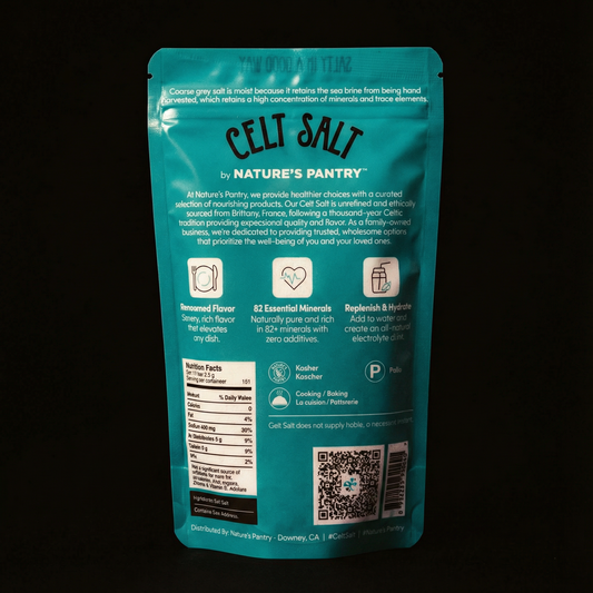 Celtic Sea Salt, Coarse Light Grey 1/2 lb(8oz) Resealable Bag